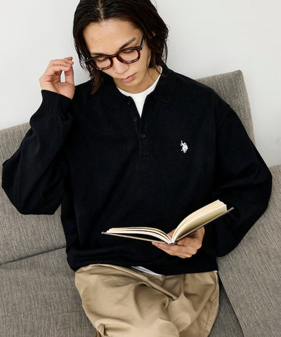 U.S. POLO ASSN. × PUBLUX / 刺繡Polo領針織衫（日本聯名限定）
