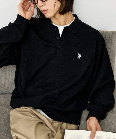 U.S. POLO ASSN. × PUBLUX / 刺繡Polo領針織衫（日本聯名限定）