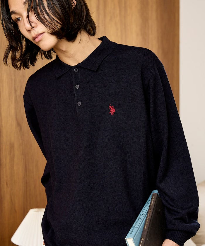 U.S. POLO ASSN. × PUBLUX / 刺繡Polo領針織衫（日本聯名限定）