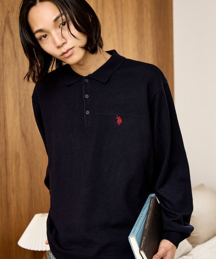 U.S. POLO ASSN. × PUBLUX / 刺繡Polo領針織衫（日本聯名限定）