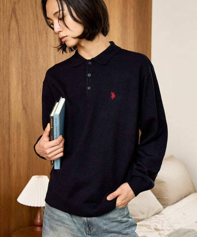 U.S. POLO ASSN. × PUBLUX / 刺繡Polo領針織衫（日本聯名限定）