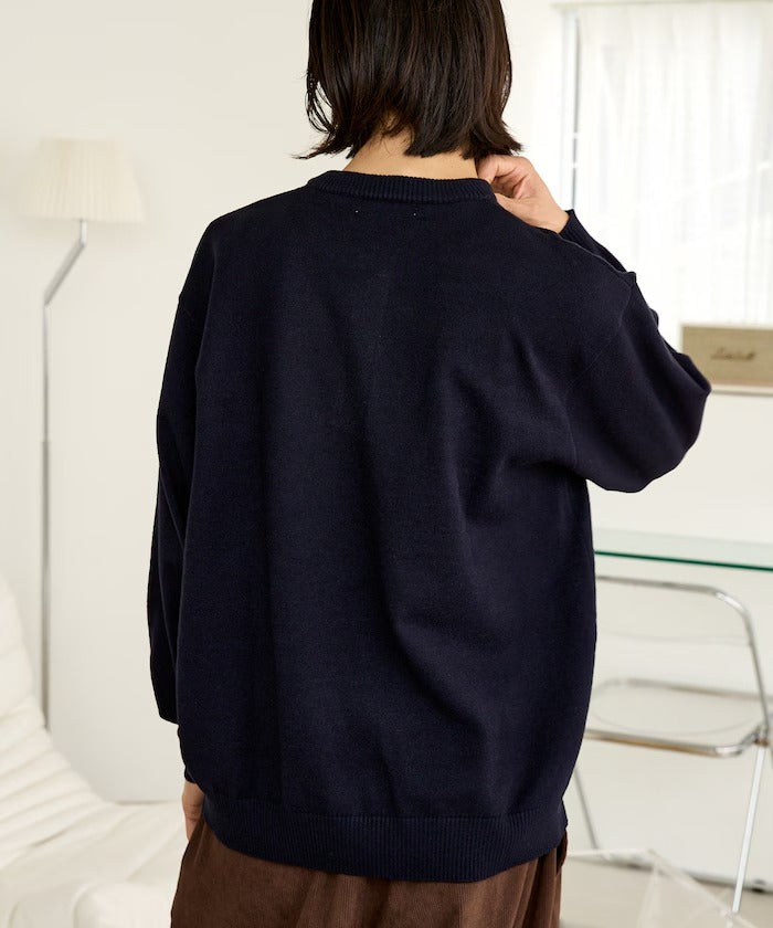 U.S. POLO ASSN. × PUBLUX / 單點刺繡亨利領針織衫（日本聯名限定）