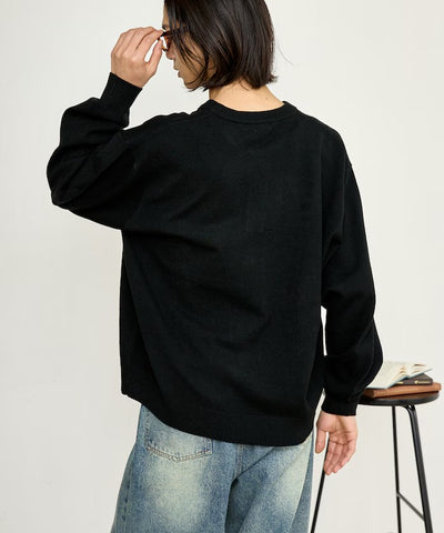 U.S. POLO ASSN. × PUBLUX / 單點刺繡亨利領針織衫（日本聯名限定）
