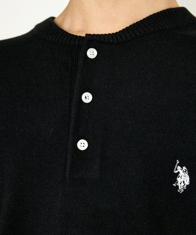 U.S. POLO ASSN. × PUBLUX / 單點刺繡亨利領針織衫（日本聯名限定）