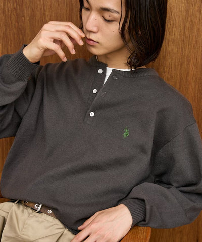 U.S. POLO ASSN. × PUBLUX / 單點刺繡亨利領針織衫（日本聯名限定）