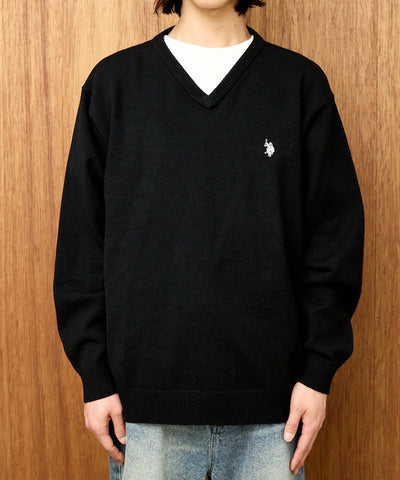 U.S. POLO ASSN. × PUBLUX / 刺繡V領針織衫（日本聯名限定）