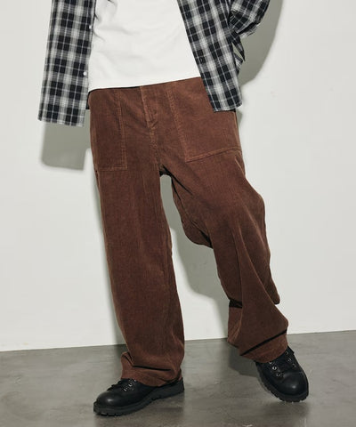 HINSON × FREAK'S STORE／寬版直筒燈芯絨工作褲（日本聯名限定）