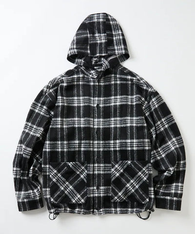FREAK'S STORE／厚磅法蘭絨格紋連帽襯衫
