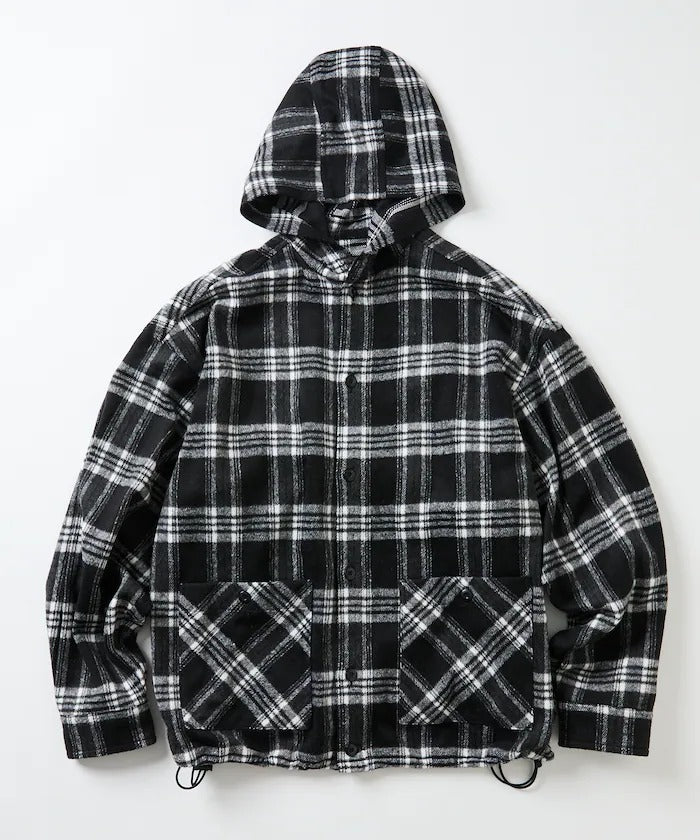 FREAK'S STORE／厚磅法蘭絨格紋連帽襯衫