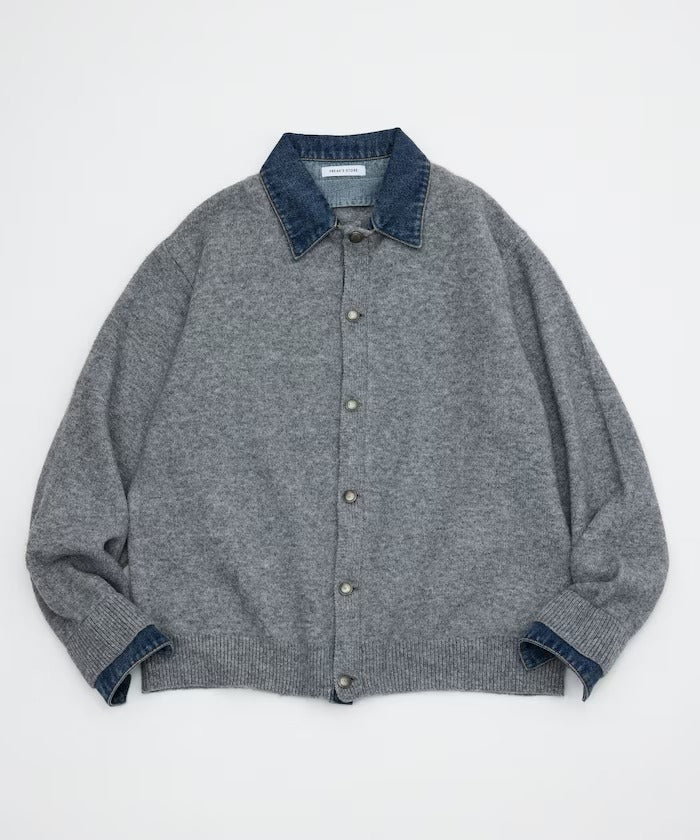 FREAK'S STORE / 牛仔拼接針織開襟衫