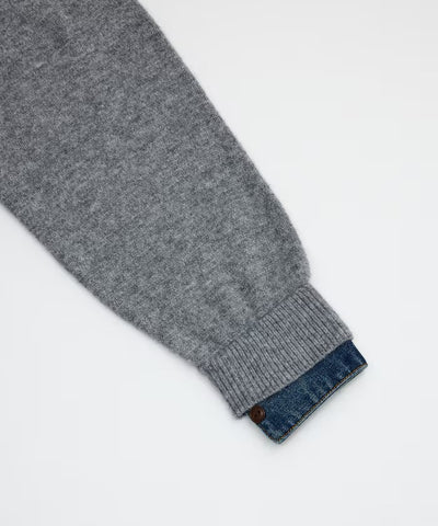 FREAK'S STORE / 牛仔拼接針織開襟衫