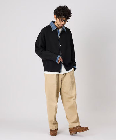 FREAK'S STORE / 牛仔拼接針織開襟衫