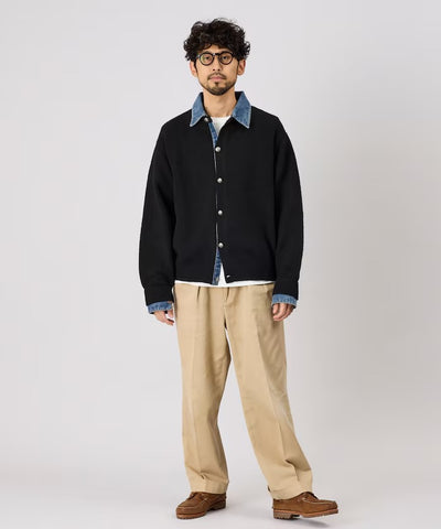 FREAK'S STORE / 牛仔拼接針織開襟衫