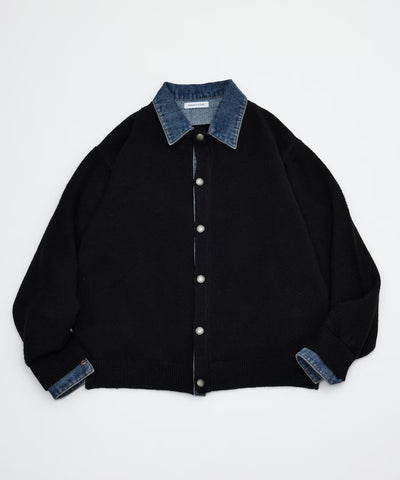 FREAK'S STORE / 牛仔拼接針織開襟衫