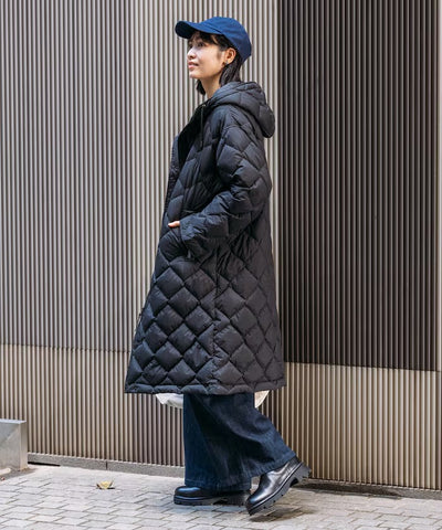 NANGA × FREAK'S STORE／女裝 絎縫連帽長版羽絨大衣外套（日本聯名限定）