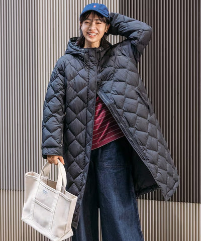 NANGA × FREAK'S STORE／女裝 絎縫連帽長版羽絨大衣外套（日本聯名限定）