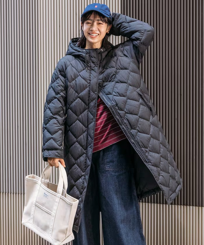 NANGA × FREAK'S STORE／女裝 絎縫連帽長版羽絨大衣外套（日本聯名限定）
