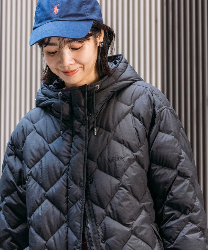 NANGA × FREAK'S STORE／女裝 絎縫連帽長版羽絨大衣外套（日本聯名限定）