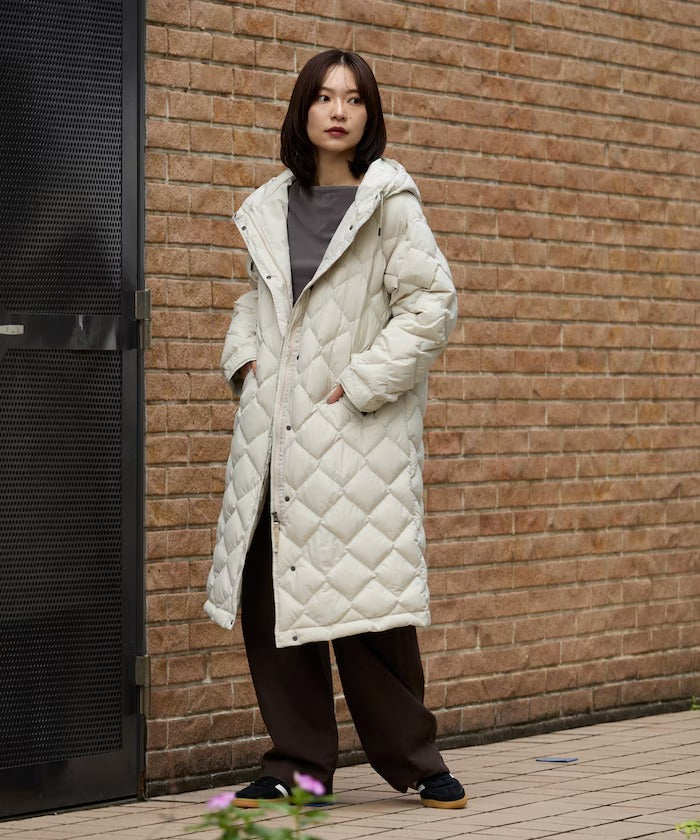 NANGA × FREAK'S STORE／女裝 絎縫連帽長版羽絨大衣外套（日本聯名限定）