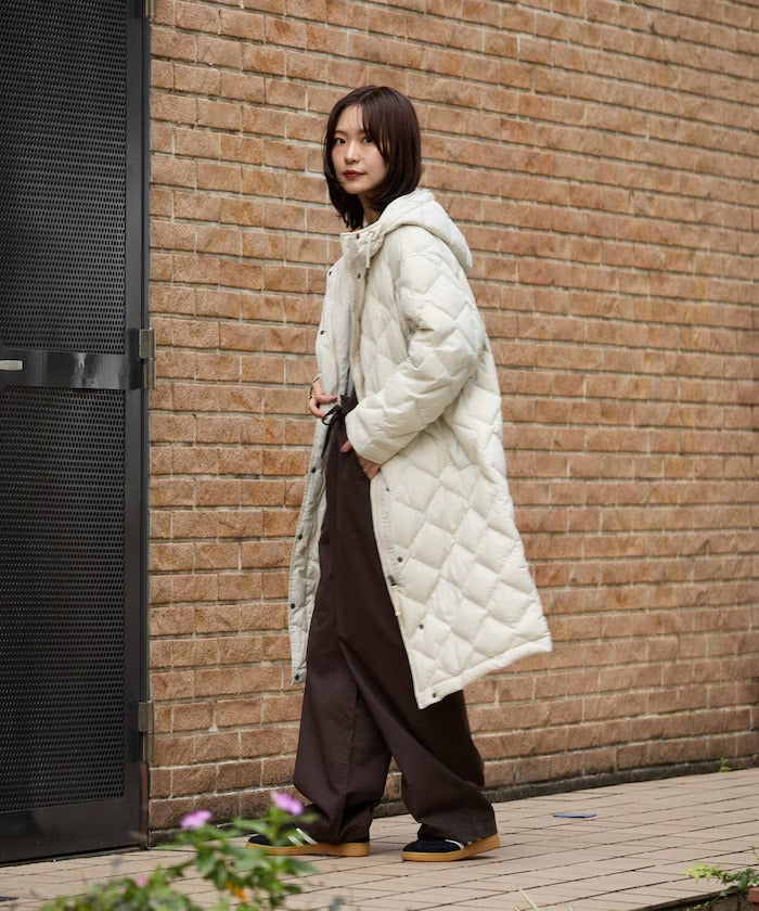 NANGA × FREAK'S STORE／女裝 絎縫連帽長版羽絨大衣外套（日本聯名限定）