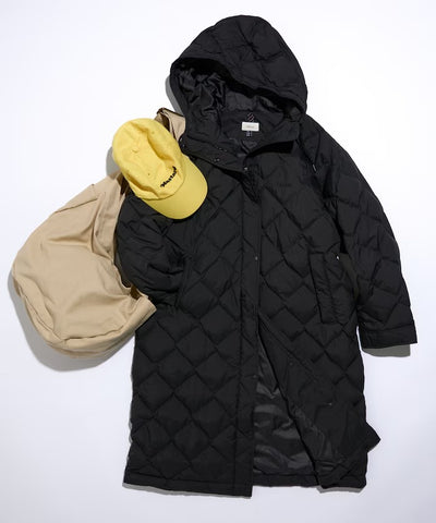 NANGA × FREAK'S STORE／女裝 絎縫連帽長版羽絨大衣外套（日本聯名限定）