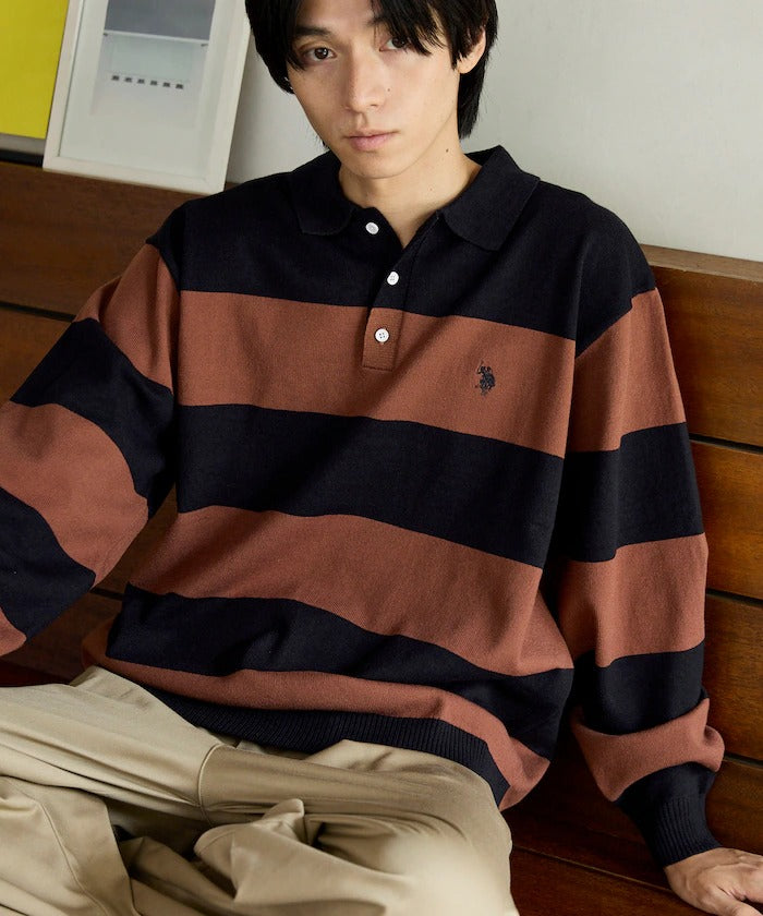 U.S. POLO ASSN. × PUBLUX / 刺繡Polo領針織衫（日本聯名限定）