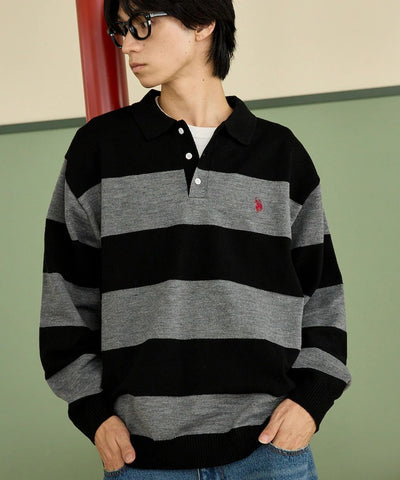 U.S. POLO ASSN. × PUBLUX / 刺繡Polo領針織衫（日本聯名限定）