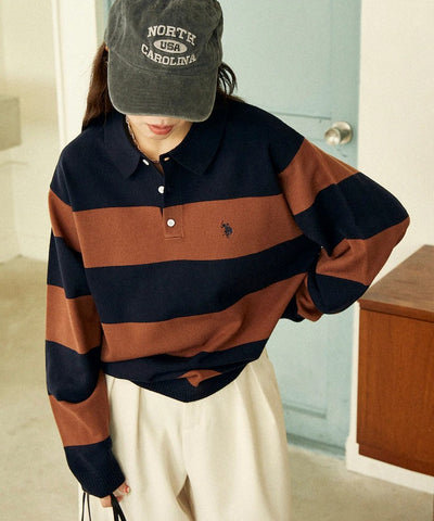 U.S. POLO ASSN. × PUBLUX / 刺繡Polo領針織衫（日本聯名限定）