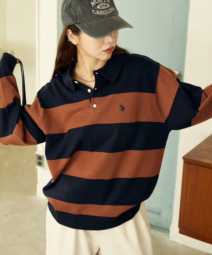 U.S. POLO ASSN. × PUBLUX / 刺繡Polo領針織衫（日本聯名限定）
