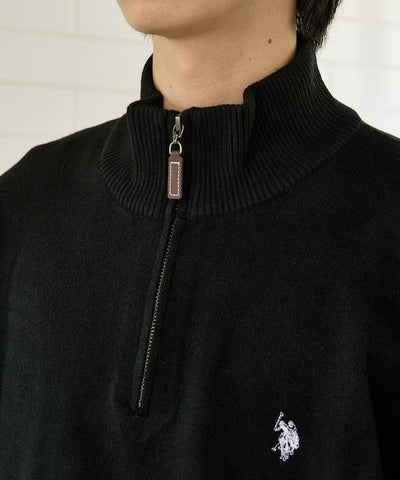 U.S. POLO ASSN. × PUBLUX / 刺繡半拉鍊針織衫（日本聯名限定）