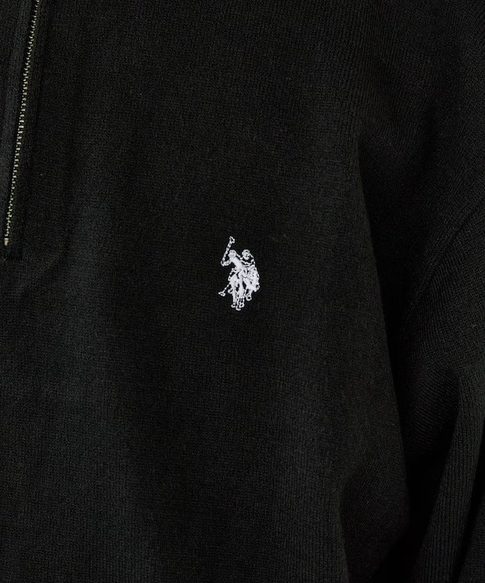 U.S. POLO ASSN. × PUBLUX / 刺繡半拉鍊針織衫（日本聯名限定）