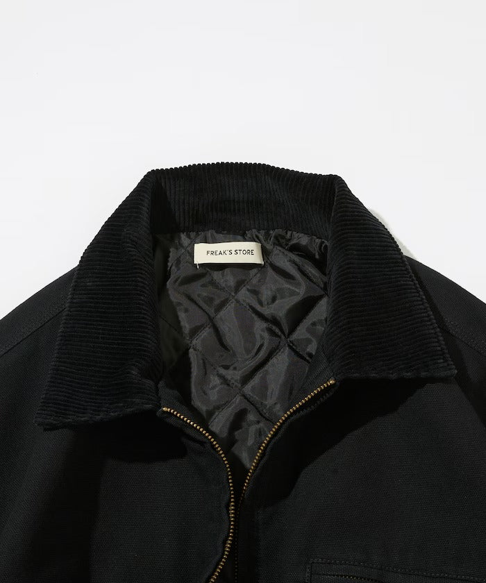 FREAK'S STORE／燈芯絨 拼接 鋪棉短版外套