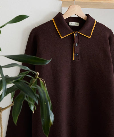 FREAK'S STORE／撞色POLO 假兩件 針織衫