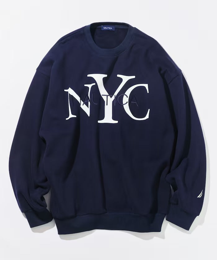 NAUTICA / NYC 印花刺繡圓領厚棉 圓領衫