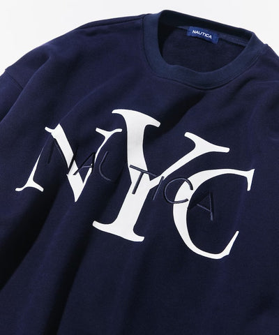 NAUTICA / NYC 印花刺繡圓領厚棉 圓領衫