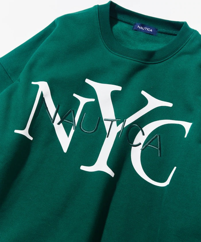 NAUTICA / NYC 印花刺繡圓領厚棉 圓領衫