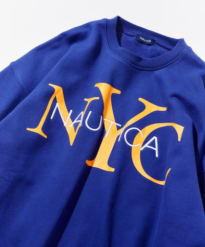 NAUTICA / NYC 印花刺繡圓領厚棉 圓領衫