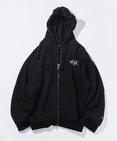 NAUTICA / NYC印花刺繡連帽拉鍊外套