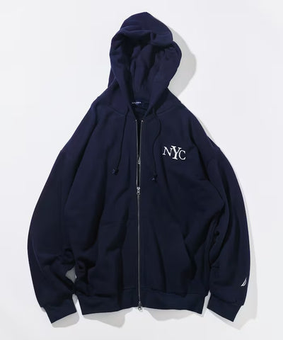 NAUTICA / NYC印花刺繡連帽拉鍊外套