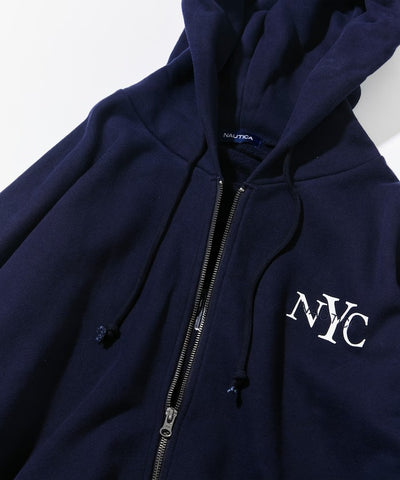 NAUTICA / NYC印花刺繡連帽拉鍊外套