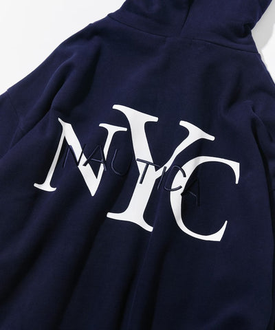 NAUTICA / NYC印花刺繡連帽拉鍊外套