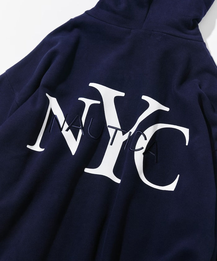 NAUTICA / NYC印花刺繡連帽拉鍊外套