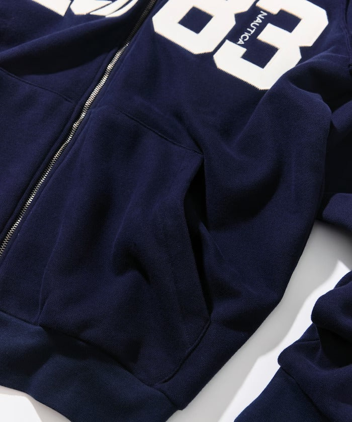NAUTICA / 寬鬆刺繡貼布LOGO拉鍊 連帽外套