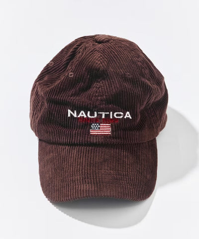 NAUTICA / 旗幟標誌刺繡燈芯絨棒球帽