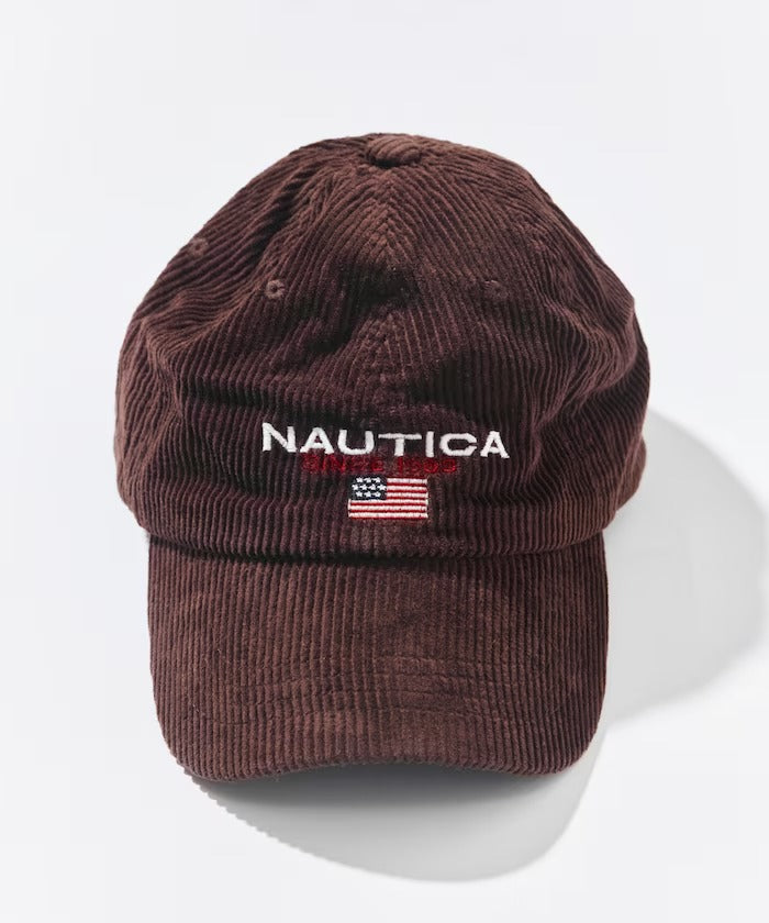 NAUTICA / 旗幟標誌刺繡燈芯絨棒球帽