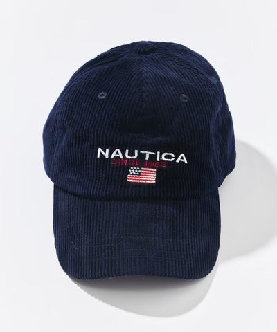 NAUTICA / 旗幟標誌刺繡燈芯絨棒球帽