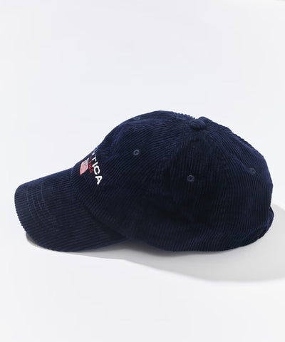 NAUTICA / 旗幟標誌刺繡燈芯絨棒球帽