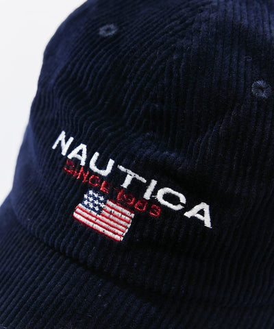 NAUTICA / 旗幟標誌刺繡燈芯絨棒球帽