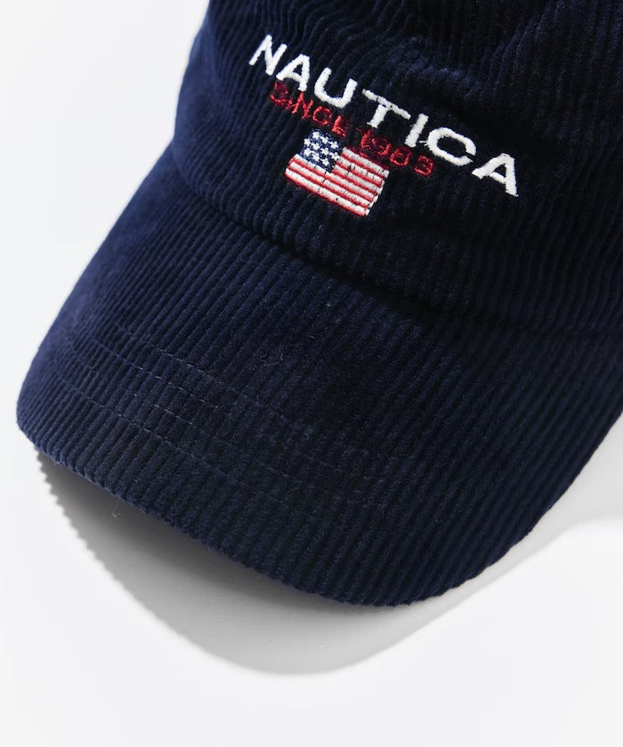NAUTICA / 旗幟標誌刺繡燈芯絨棒球帽