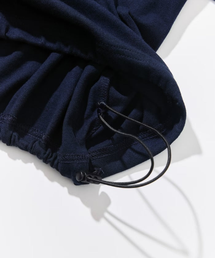 NAUTICA / 旗幟刺繡抽繩下擺長袖口袋T恤